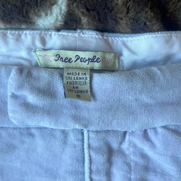 Y2K Free People Lilac Corduroy Mini Skirt Size 8 Low Rise Soft Grunge - Picture 2 of 3